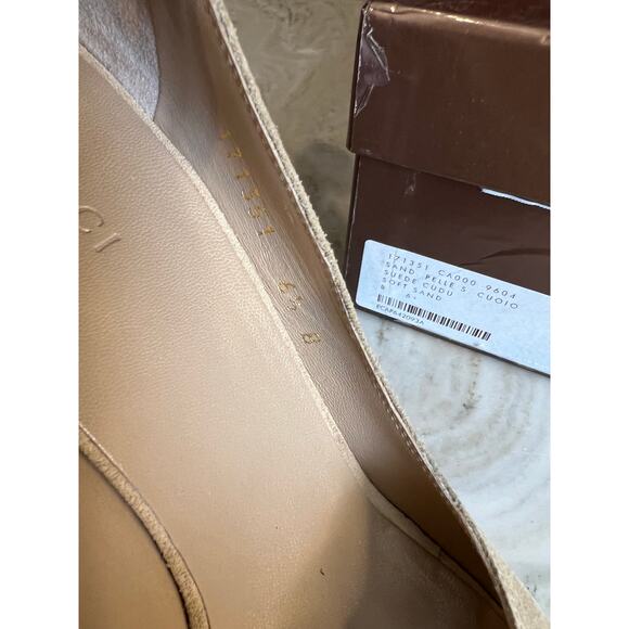 Gucci Suede Horsebit Platform Open toe Heels Pumps Sand 6.5 - Picture 14 of 15